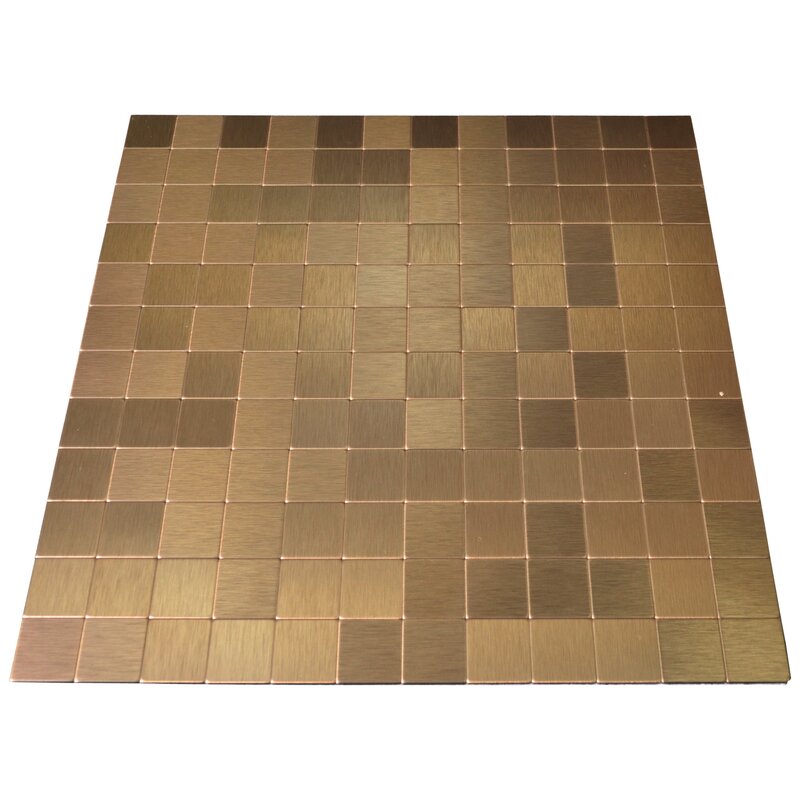 Art3d 12" x 12" Metal Peel & Stick Mosaic Tile in Copper | Wayfair